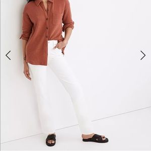 Madewell The Petite Mid-Rise Perfect Vintage Straight Jean in Tile White